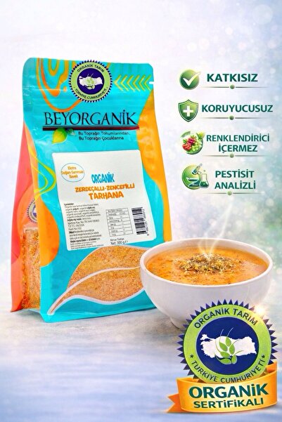 BEYORGANİK ORGANİK Zerdeçallı-zencefilli Tarhana 300gr (PESTİSİT ANALİZLİ) (EKSTRA SOĞAN ve SARIMSAKLI)