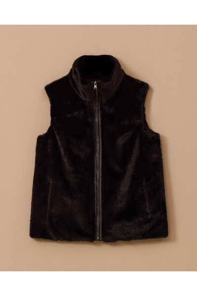 SEÇİL Suni Kürk Fermuarlı Yelek