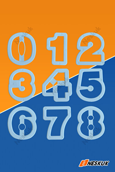 Neskuk 4 سم أرقام قالب الكعكة المشكل كوكي القاطع مجموعة قالب لب السكر