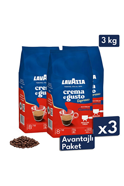 LavAzza Crema e Gusto Classico Espresso Çekirdek Kahve 1 Kg | 3'lü Avantajlı ...