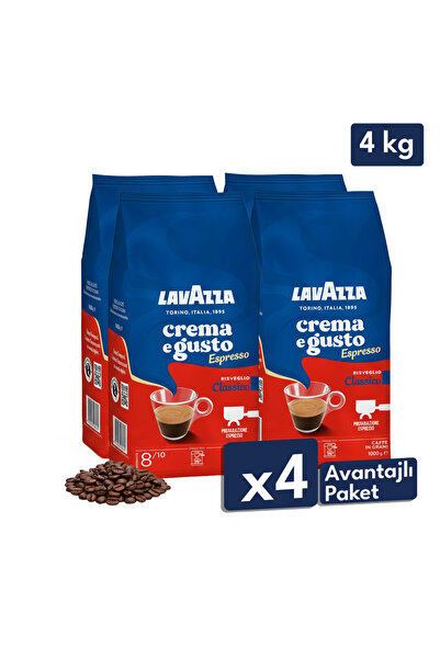 LavAzza Crema e Gusto Classico Çekirdek Kahve (1000gr) x4