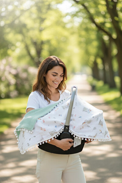 grow with muslin %100 Pamuk Çok Amaçlı ÇİFT KATLI Müslin Puset Örtüsü, Minder...