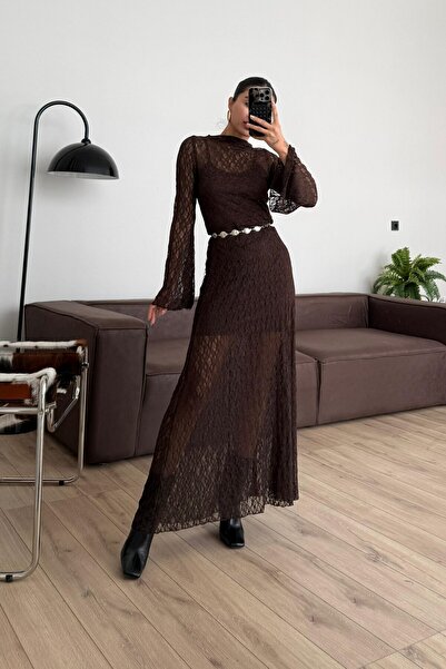 SHILSEE BEUTİQUE ROCHIE MAXI DETALIATA CU DANTELA PENTRU FEMEI MARO