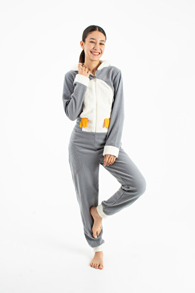 Ecrou Women's Gray Penguin Fleece Jumpsuit