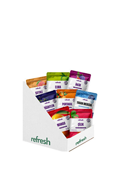 Refresh Chips Freeze Dried Tanışma Seti - Dondurularak Kurutulmuş - Freeze Dry Meyve Kurusu 8'li