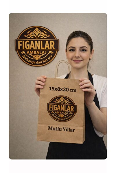 figanlar ambalaj 1. klasa kraft papirnate vrećice Sa ručkom kartona Torba 50 ...