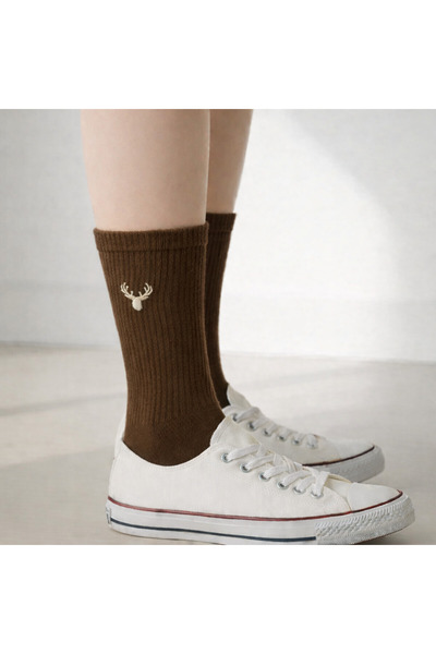 AYDK Deer Embroidery Patterned Boxed Colorful Summer Winter Cotton Single Unisex Socks