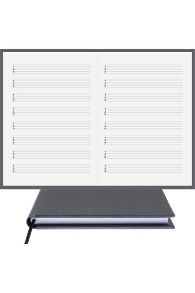 BİDEFTER Guitar Note Book - with Tab Key - 100% Handmade, Hand Sewing, 2026 Collection – Leather Cloth – A/5