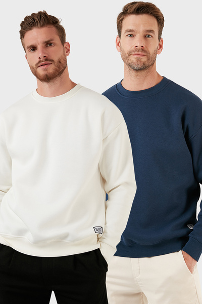 Buratti Regular Fit Crew Neck Ribbed 2-Pack Sweat Men's Sweat 5905255S2