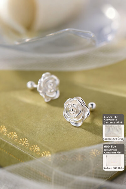 Shylyn 999 Ayar Gümüş Gül Küpe