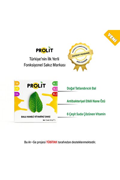 prolit BALLI NANELİ – VİTAMİN DESTEKLİ FONKSİYONEL SAKIZ | 3’LÜ AVANTAJ PAKETİ
