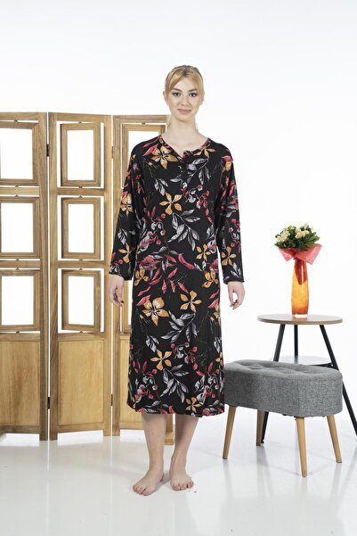 Estiva 23246-4 Top με κουμπιά μακρυμάνικο φόρεμα με στάμπα Lycra Viscose Casual