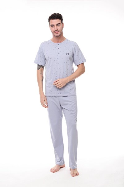 Pijadore 1411 Muški set pidžama sa kratkim rukavima i dugmićima
