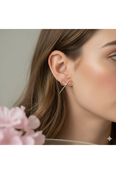 İthal أقراط مفصلة بفيونكة ذهبية