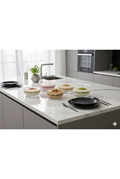 Funny Life 6’lı CRYSTAL CLEAR Cam Sunum Kasesi- Çerezlik- Dondurmalık- Lokumluk-