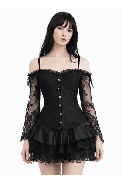 Sheinside Dantel Kollu Gotik Korse