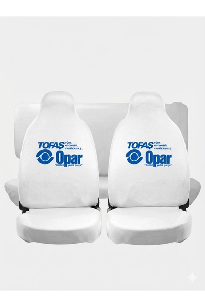 Vemaks Oto Aksesuar White Tofaş Opar Front Rear Auto Service Cover Seat Cover