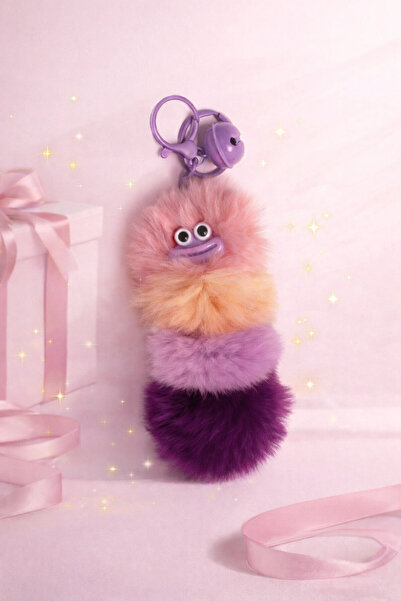 KM أصدقاء ملونون وحيويون: سلاسل مفاتيح ملونة ومنفوشة