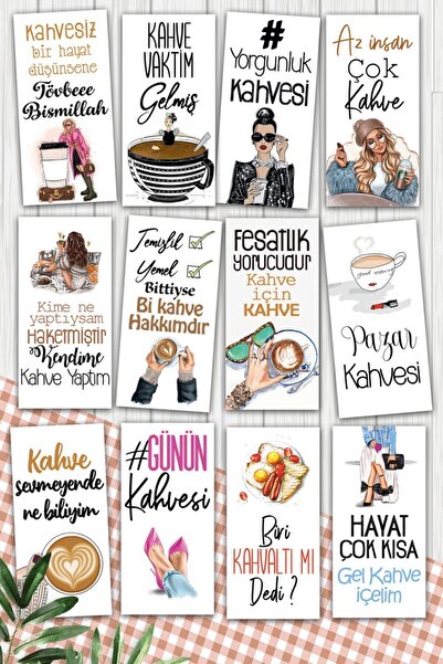 Pankart Evi Carduri de prezentare cu motto maro 12 piese - Mix2