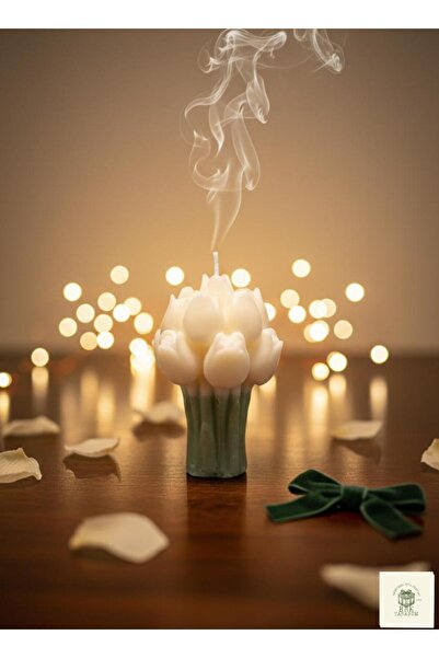 brk tasarım Kokulu Lale Buketi Mum Dekoratif& El Yapımı Şık Tasarım