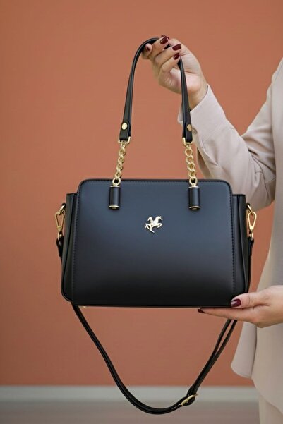 ÇANTAM GELSİN Miami Polo Women's Black Original 5 Compartment Shoulder Bag