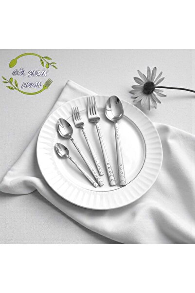 KAVEH طقم 30 قطعة من أدوات المائدة لـ 6 أشخاص، موديل 18/0 عالي الجودة