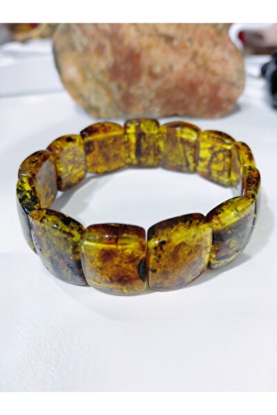 SEVER DOĞAL TAŞ KAYA DAMLA KEHRİBAR ROLEKS BİLEKLİK