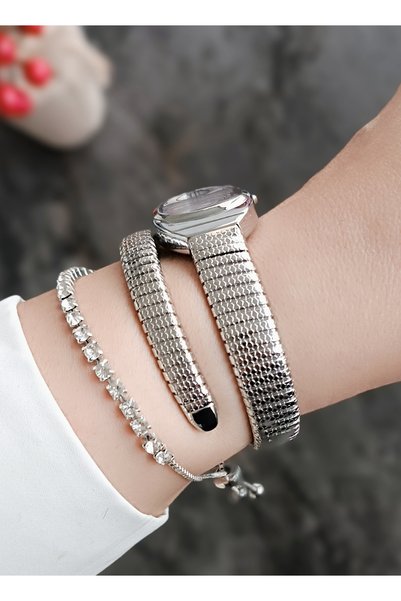 Daniel Klein Dk New Year Snake Model Steel Bracelet Women Wristwatch+ Gift Bracelet