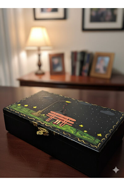 HAZEM En Güzel ve Anlamlı Yeni Yıl Hediyesi Çok Amaçlı Kutu &Makyaj Kutusu&Hediye Kutusu El Boyaması