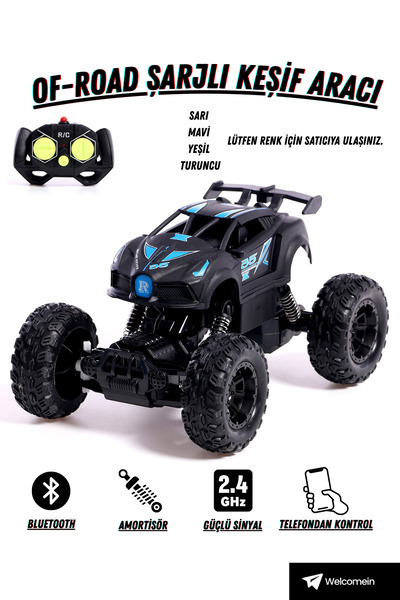welcomein Uzaktan Kumandalı Off-Road Araç – 2.4GHz Bluetooth Kontrollü 4CH Te...