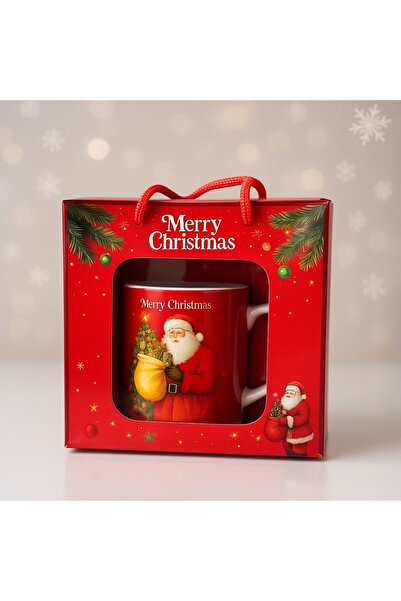 GümüşAVM Yılbaşı Konseptli Hediyelik Kupa Seti (Kupa + Çay kaşığı)