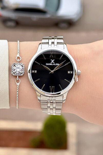 Daniel Klein Kadranı Siyah Kordonu Silver Renk 24 Ay Garantili 35 mm Kadın Ko...