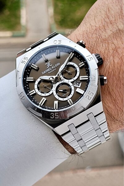 Daniel Klein Kadranı Kahverengi Kordonu Gümüş Renk 44 mm İç Göstergeleri Akti...