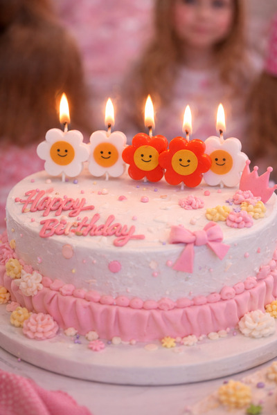 Emsay Store Renkli Çiçek Figürlü Doğum Günü Pasta Mumu–Kız Çoçuğu Pasta Mumu ...