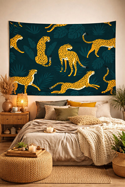 ALAMODECOR Yellow Tiger Model Wall Covering (70X100, 100X140, 140X200)
