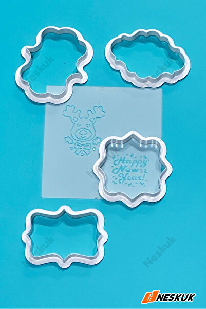 Neskuk قالب تقطيع قالب كوكي مكون من 4 قطع، قوالب تقطيع عيد الميلاد، زينة عيد ...