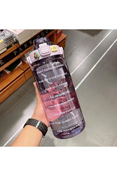 Genel Markalar 2 Lt Motivasyonel Su Matarası Suluk Tritan Su Şişesi Bpa Içerm...