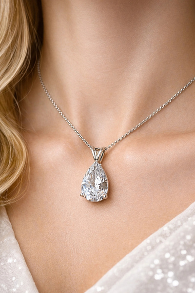 shellwetr Ay Işığı Mozanit taş 925 ayar gümüş zincir kadın kolye