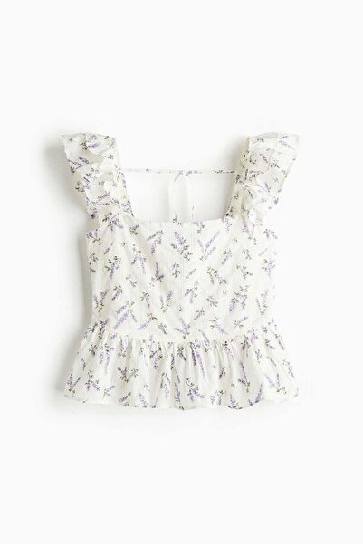 H&M Tie-detail peplum blouse