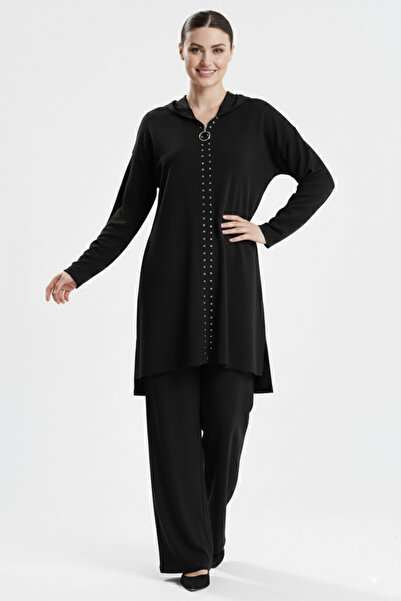 Safgiyim44 Glitter Mercerized Suit Black