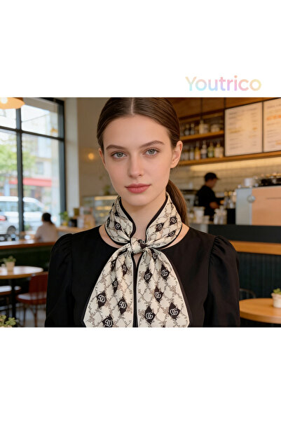 Youtrico وشاح نسائي مناسب لجميع الفصول، بنقشة حروف كلاسيكية، تصميم قصير وطويل...