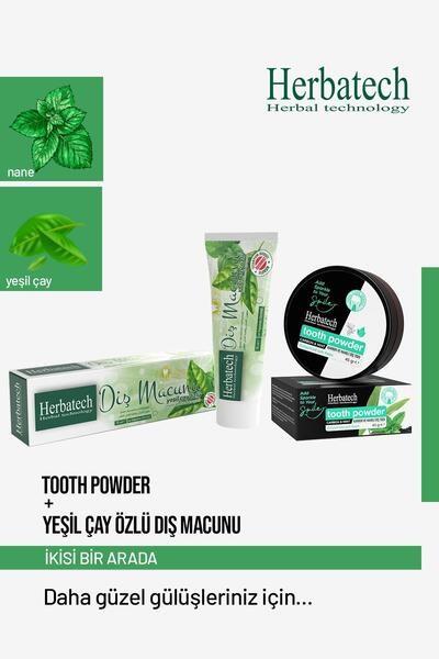 Herbatech Diş Beyazlatma Seti (Yeşil Çay Özlü Diş Macunu + Tooth Powder Diş T...