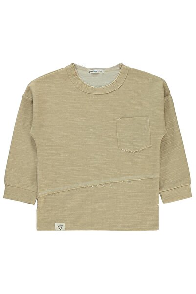 Civil Boys Hanorac cu buzunare simple pentru copii 6-9 ani - Ecru 6-7 ani