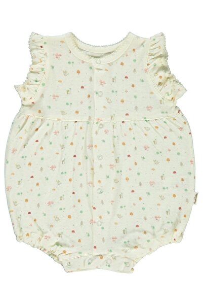 Bebetto Kız Bebek Patiksiz Tulum 3-12 Ay Ekru