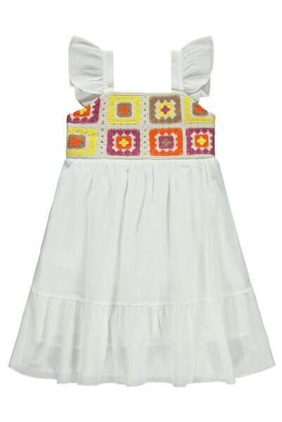 Civil Girls Kız Çocuk Elbise 6-9 Yaş Ekru