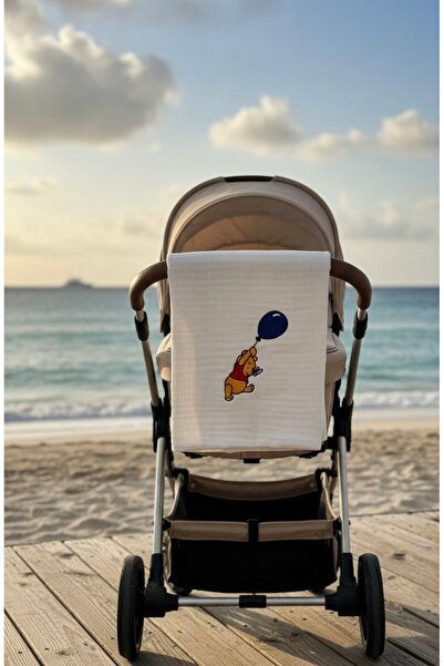 debkids Bal ayısı nakışlı müslin bebek battaniyesi