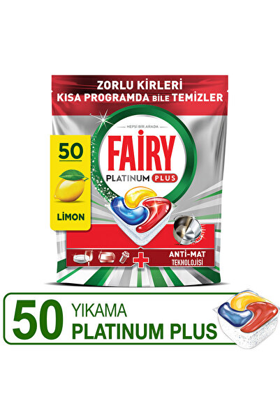 Fairy Platinum Plus 50 Yıkama Bulaşık Makinesi Deterjanı Kapsülü Hızlı Çözünme