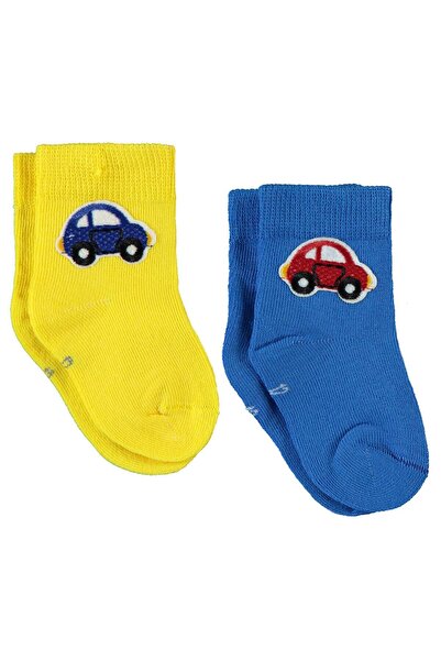 Civil Baby Baby Boy 2-Piece Socks with Accessories 6-18 Months Blue-Yellow
