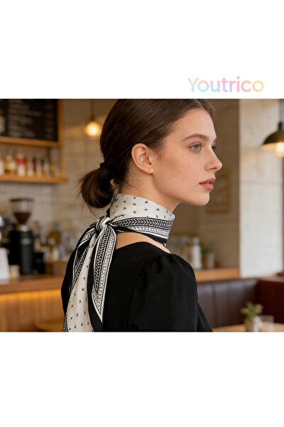 Youtrico وشاح للرقبة، أو غطاء للرأس، أو إكسسوار للحقيبة، بتصميم باللونين الأب...