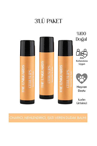 THE UNIGUARDS %100 Doğal 3'LÜ, Bebek, Çocuk, Yetişkin Dudak Kremi Yoğun Etki ...